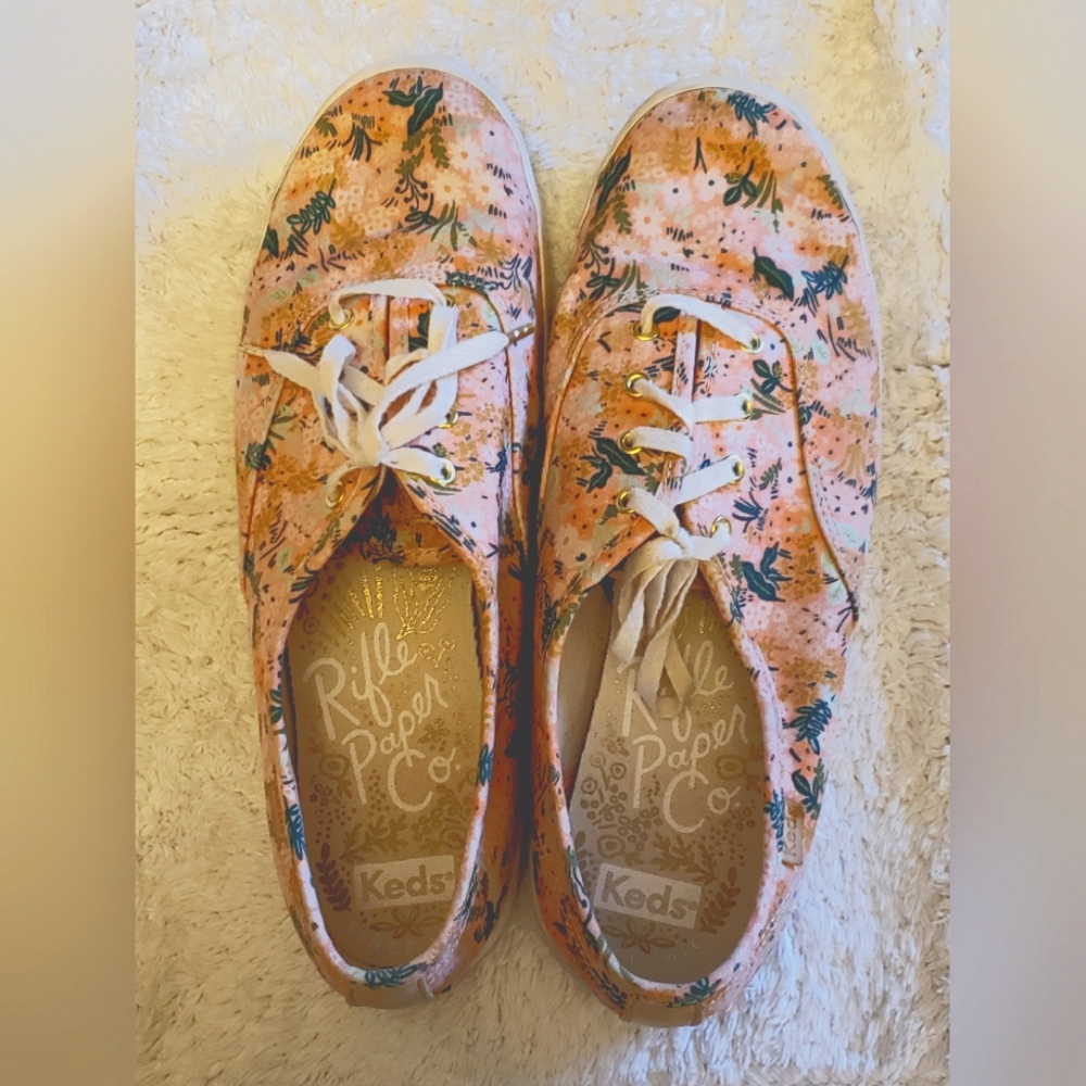 KEDS x Rifle Paper Co Floral Sneaker Women's 8.5 Champion Meadow Pink